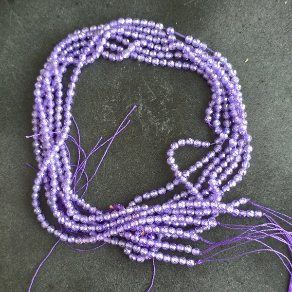 Sirag margele pietre semipretioase sfere fatetate ZIRCON MOV