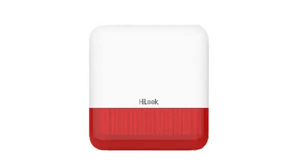 Sirena alarma wireless exterior HiLook, 110 dB, 868 MHz, raza 1600 m, rosie, IP65, ALARM-S201-E-WE Red