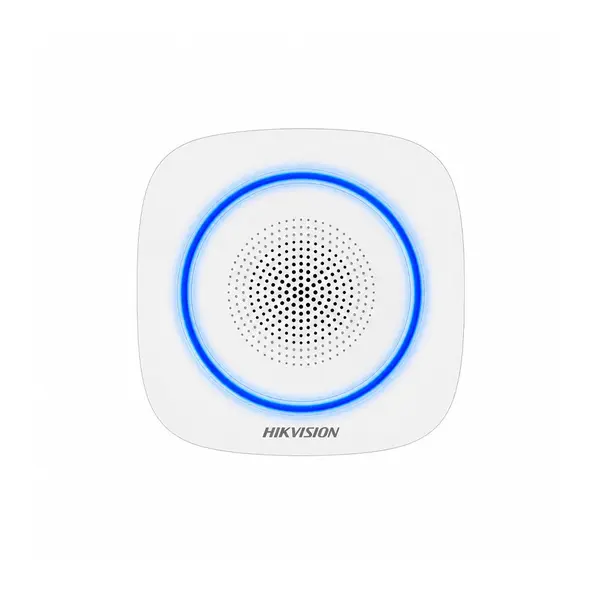 Sirena stroboscopica wireless de interior Hikvision AX PRO DS-PS1-I-WE(B)-B, 868 MHz, 90-110 dB, RF 1600 m, LED Albastru