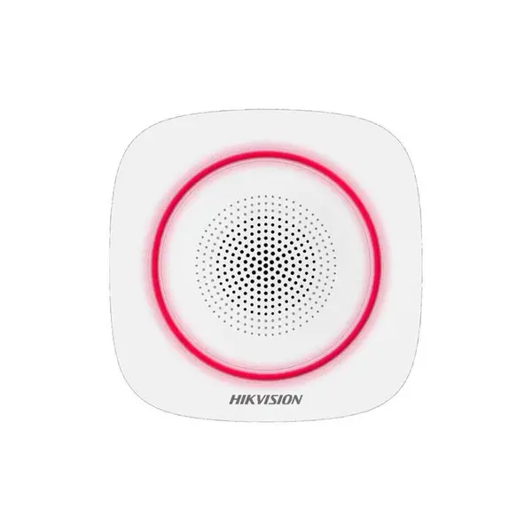 Sirena stroboscopica wireless de interior Hikvision AX PRO DS-PS1-I-WE(B)-R, 868 MHz, 90-110 dB, RF 1600 m, LED rosu