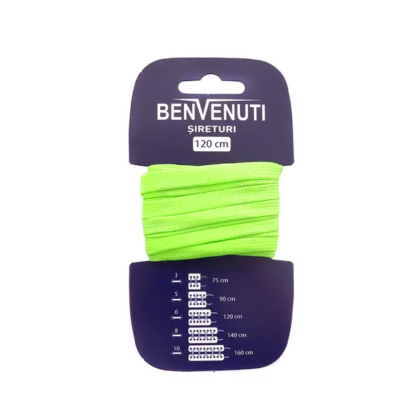 Șiret plat Benvenuti verde sintetic 97si120pnsv