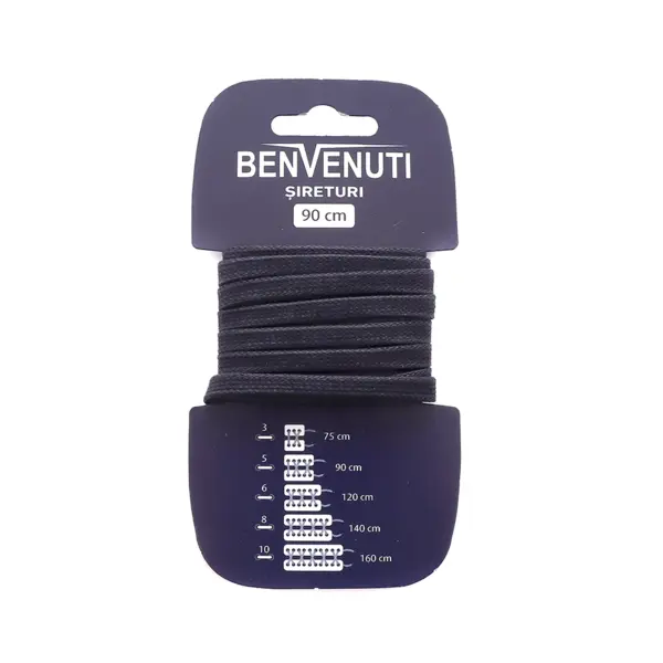 Șiret plat cerat Benvenuti bleumarin din bumbac 97si90pcbbl