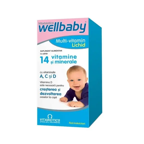 Sirop cu 14 vitamine si minerale WellBaby, 150 ml, Vitabiotics