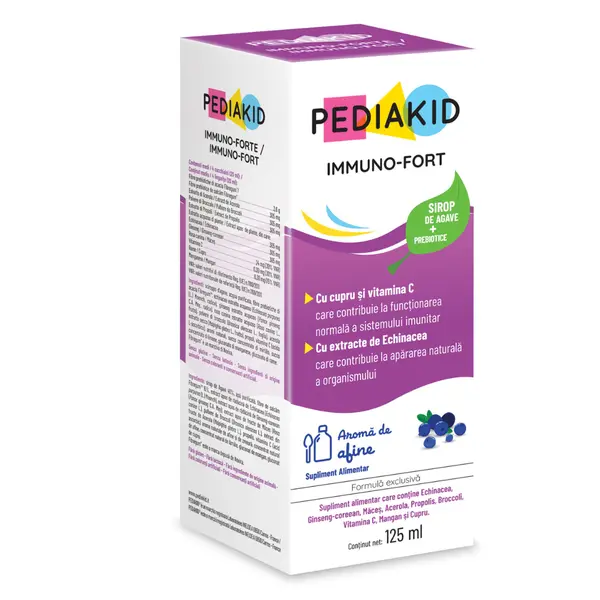Sirop cu gust de afine Immuno-Fort, 125 ml, Pediakid