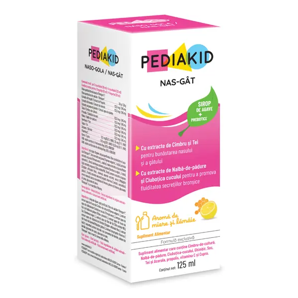 Sirop cu gust de miere si lamaie Nas-Gat, 125 ml, Pediakid