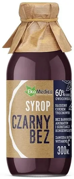 Sirop de soc negru cu acerola și vitamina C naturală, 300 ml, Ekamedica
