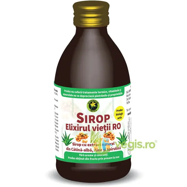 Sirop Elixirul Vietii cu Catina Alba, Aloe si Spirulina 250ml