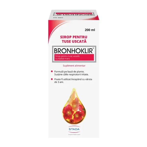 Sirop pentru tuse uscata Bronhoklir, 200 ml, Stada