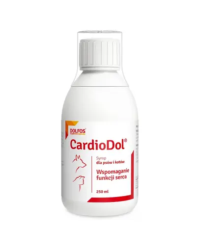 Sirop suport funcție cardică câini și pisici DOLFOS CardioDol 250 ml cu L-carnitină și taurină