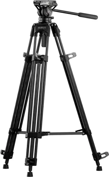 Sirui AVT-12 Trepied Video din Carbon cu Cap Fluid, Bol 75 mm, Inaltime 185 cm, Sarcina 10 kg, Placute Manfrotto si DJI RS