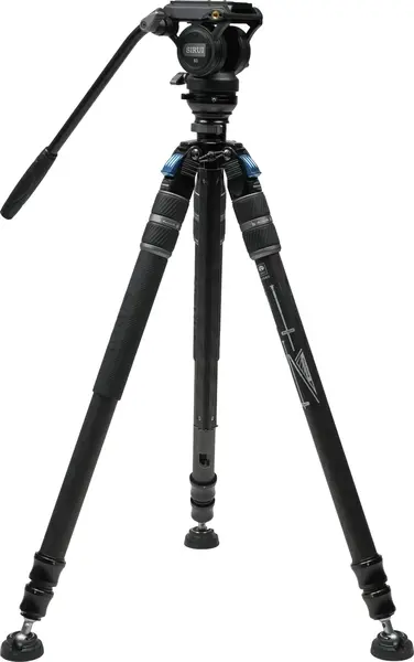 Sirui SVS60 + S3 Kit Trepied Video Carbon, Reglaj One-Step Rapid, Sarcina 6 kg, Inaltime 174 cm, Baza Nivelare +/-15°, Monopied