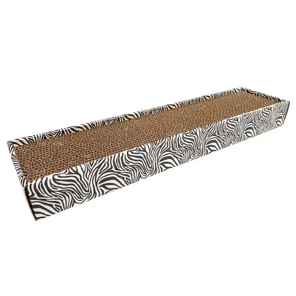 Sisal pentru pisici Croci, din carton cu catnip, zebra, 48 x 12.5 x 5 cm