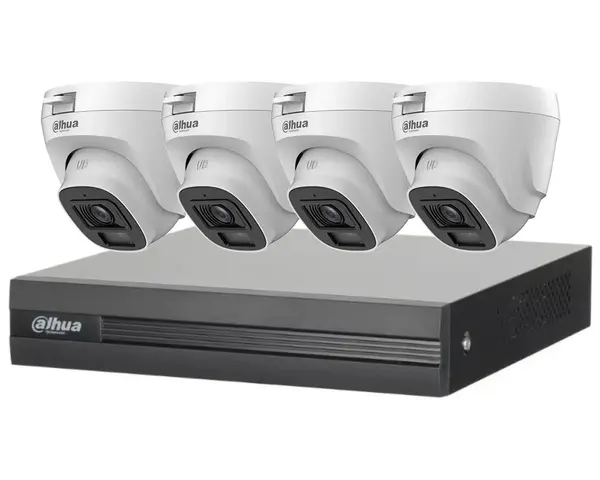 Sistem 4 camere interior DAHUA, 2MP, IR 20M, lentila 2.8mm, DVR 4 canale DAHUA, SAF4XT1A21