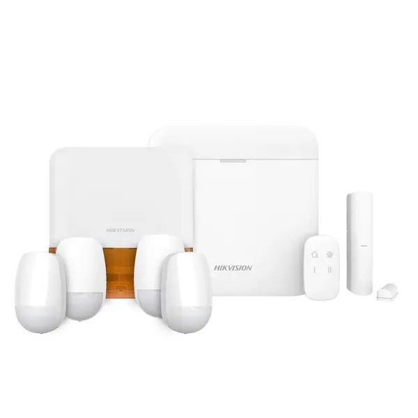 Sistem complet de alarma antiefractie wireless Hikvision AX PRO DS-PWA96-KIT-WE, LAN, WiFi, GSM 3/4G, 32 partitii, 96 zone/iesiri, 48 utilizatori, 868 MHz