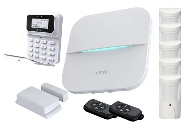Sistem de alarma GSM wireless Heyi, 6 zone, Wi-Fi, TCP/IP, HY-W20-5PIR-KEY