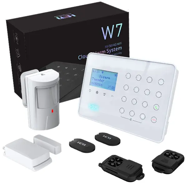 Sistem de alarma wireless, Wi-Fi, antiefractie, 3G/4G, 2 zone, sirena, 2 tag-uri incluse, maxim 32 zone, Aplicatie mobila, Heyi HY-W7