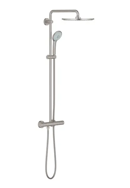 Sistem de dus cu baterie termostatata, palarie de dus 310 mm, para de dus 110 mm, otel inoxidabil, Grohe Euphoria System