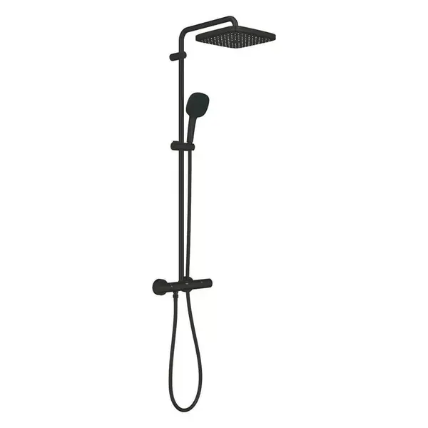 Sistem de dus Grohe 266892431, cu baterie termostatata Tempesta Cosmopolitan 250 Cube, Negru mat