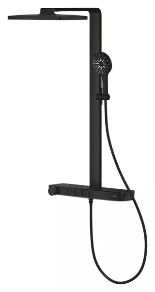 Sistem de dus Grohe SPA Aqua Pure 100961KF00, aparent, termostat, 400 mm, 3 functii, mat, Negru