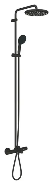 Sistem de dus Grohe Tempesta 250, aparent, pipa cada, termostat, 250 mm, 1 functie, mat, negru, 266722431