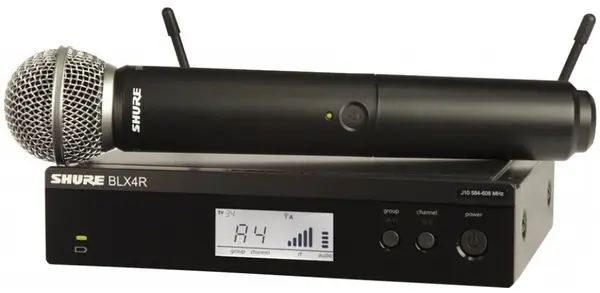 Sistem de microfon wireless Shure - BLX24RE/SM58-R12, negru