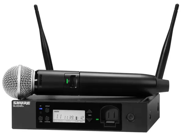 Sistem de microfon wireless Shure - GLXD24R+/SM58, negru