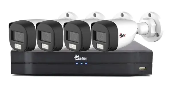 Sistem de supraveghere SIMPLU, 4 camere exterior FULL HD, 2.8mm, DVR 4 canale, fara accesorii, KIT-2ESAF2(C)