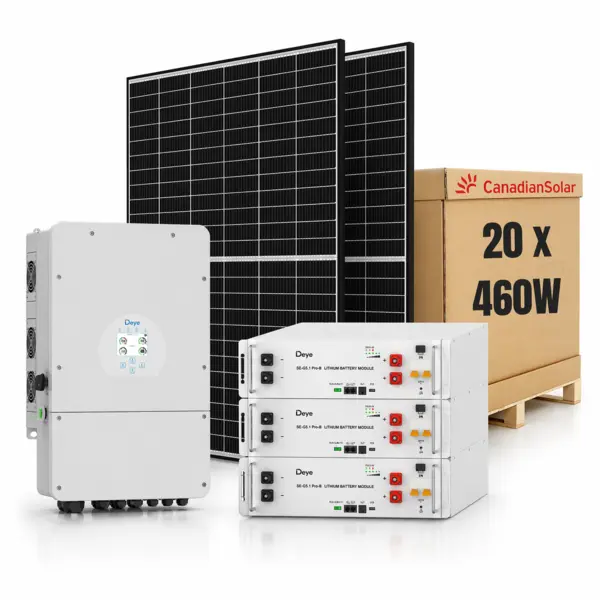 Sistem Fotovoltaic 10kW cu Invertor Deye, 9.2kWp Panouri Canadian Solar si Baterie 15.36kWh