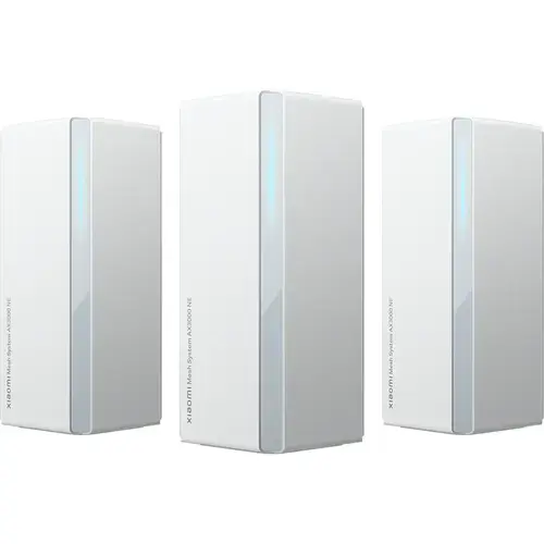 Sistem Mesh Wi-Fi Xiaomi DVB4486GL (3-pack) AX3000, 576 + 2402 Mbps, Dual-band, Wi-Fi 6, cu acoperire completa pentru casa (Alb)