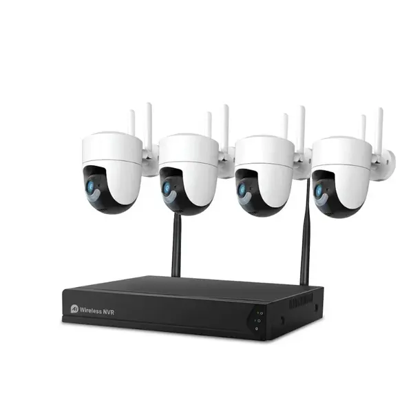 Sistem performant de supraveghere video ANNKE N58WHD+141DN*4, NVR 4 canale WiFi, 4 camere interior/exterior 3MP, Full HD, vedere nocturna IR, rezistent la intemperii