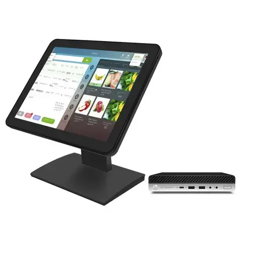 Sistem POS HP 800 G3 Mini PC, Intel Core i7-6700T 2.80 - 3.60GHz, 8GB DDR4, 128GB SSD, Windows 10 Pro + Monitor Touchscreen OptimX Pro MY19, 19 Inch Widescreen