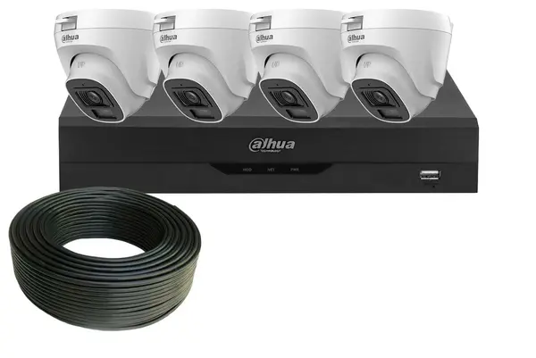 Sistem supraveghere 4 camere 2MP, 2.8 mm, Full HD, IR 20m, KIT4DOMEFHDMTL