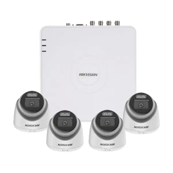 Sistem supraveghere interior Hikvision AcuSense Smart Hybrid KIT-HK-4INT3K40IRLA-A, 4 camere, 5 MP, 2.8 mm, IR/lumina alba 40 m, microfon, audio prin coaxial