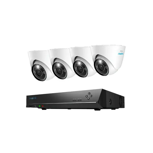 Sistem supraveghere IP exterior Reolink NVS8-12MD4, 4 camere, 12 MP, IR 30 m, 2.8 mm, microfon, HDD 2 TB