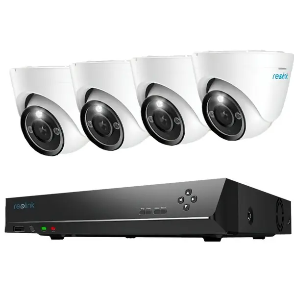 Sistem supraveghere IP exterior Reolink NVS8-12MD4, 4 camere, 12 MP, IR 30 m, 2.8 mm, microfon, HDD 2 TB