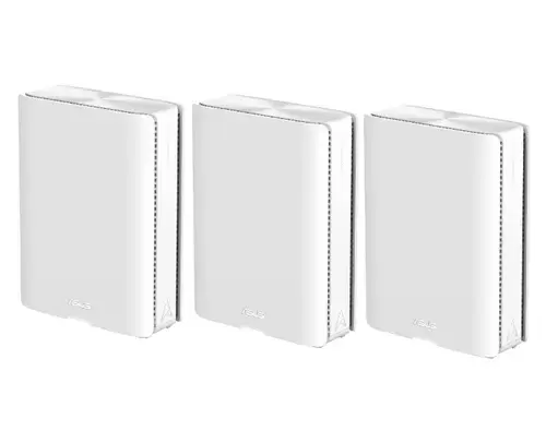 Sistem Wi-Fi Mesh ASUS ZenWiFi BQ16 (W-3-PK), BE25000, Quad-Band, acoperire 1000m patrati, Quad-Core 2.6GHz CPU, 256MB-2GB Flash-RAM, 10G dual-port, Smart Home Master SSIDs, AiProtection Pro, Adaptive QoS, VPN server-client, Beamforming, AiMesh