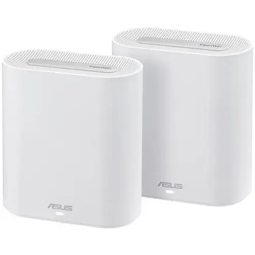 Sistem Wi-Fi Mesh Business ASUS ExpertWiFi EBM68 2PK, AX7800, Tri-Band, Quad-Core 1.7GHz CPU, 256MB/1GB Flash/RAM, 2.5G port, OFDMA, Beamforming, 8 SSIDs, guest portal customizat, Commercial-Grade Network Security & VPN, AiMesh, montare perete