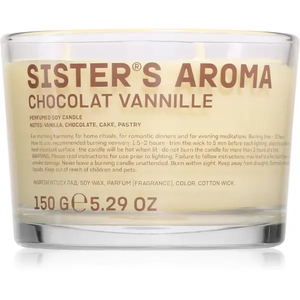 Sister's Aroma Chocolat Vannille lumânare parfumată 150 g