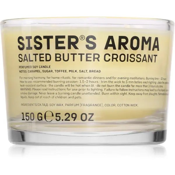 Sister's Aroma Salted Butter Croissant lumânare parfumată 150 g