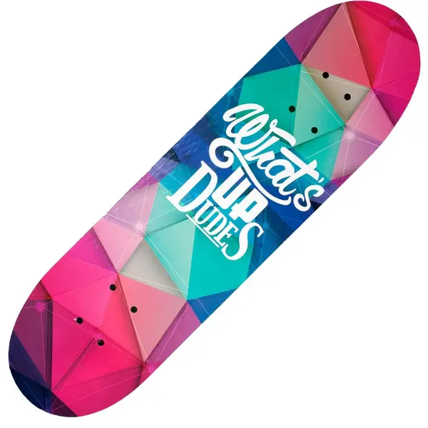 Skateboard Action One, Dublu Print Aluminiu, 70 x 20 cm, What's up dudes