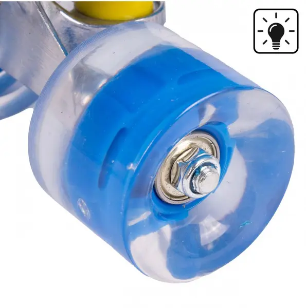 Skateboard cu LED-uri pentru copii Malplay, dimensiune 56 x 15 cm, Glowing Galaxy