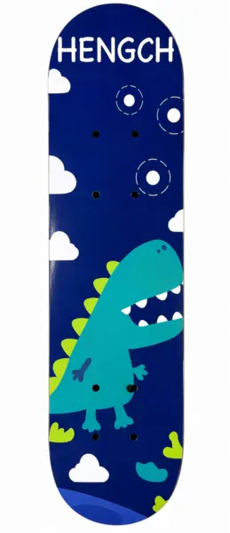 Skateboard din lemn model Dino Urban Blue - 60 cm