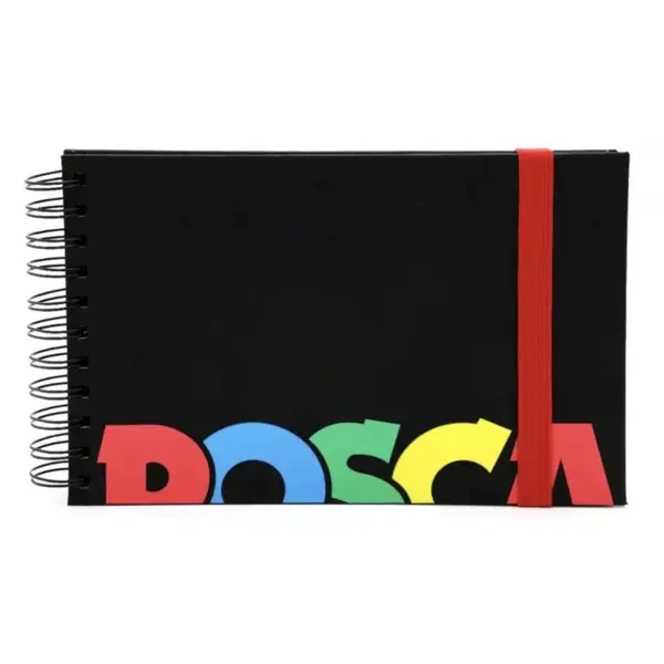 Sketchbook UNI POSCA A5 , 48 Pagini, Cu Spira, Hartie Alba, Neagra si Kraft, 100g mp