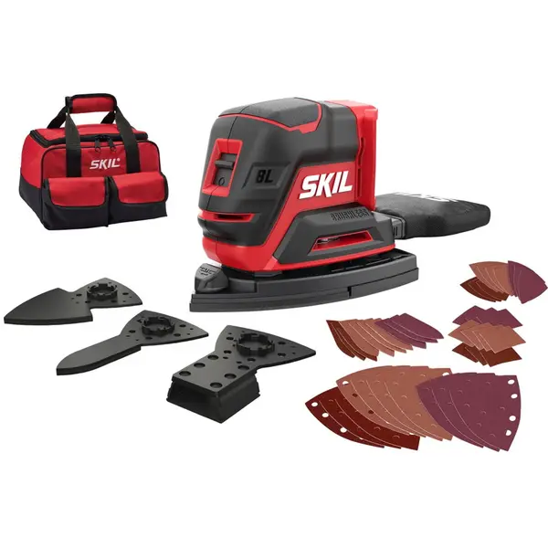 Skil SKIL 3720 FD Slefuitor cu acumulator compact Brushless, turatie 10.500 /min, cu 40 de foi de slefuire+accesorii speciale de slefuire si geanta de transport, doar corpul