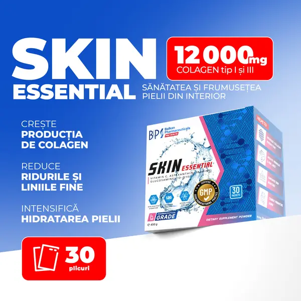 Skin Essential, Colagen Hidrolizat, 30 plicuri - Fructe de pădure