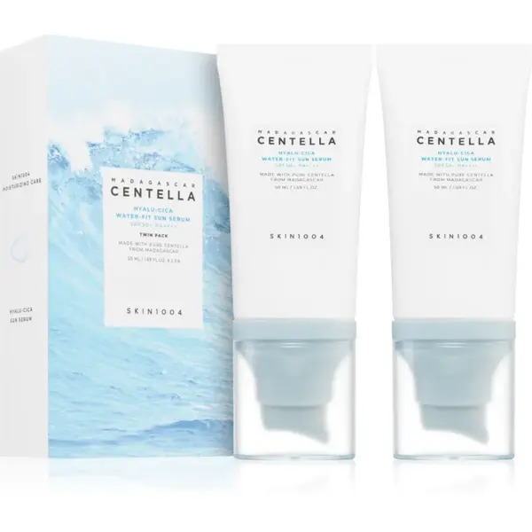 SKIN1004 Madagascar Centella Hyalu-Cica Water-Fit Sun Serum Twin Pack ser protector cu efect de hidratare pachet duo