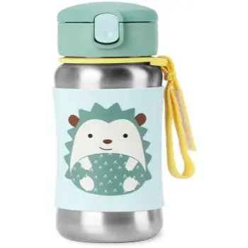 Skip Hop Spark Style Straw Bottle sticlă inoxidabilă pentru apă cu pai