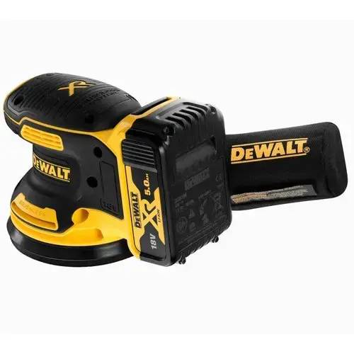 Slefuitor orbital cu excentric Dewalt DCW210P2, 2 acumulatori Li-Ion, 5.0 Ah, XR, 18 V, 125 MM (Negru/Galben)
