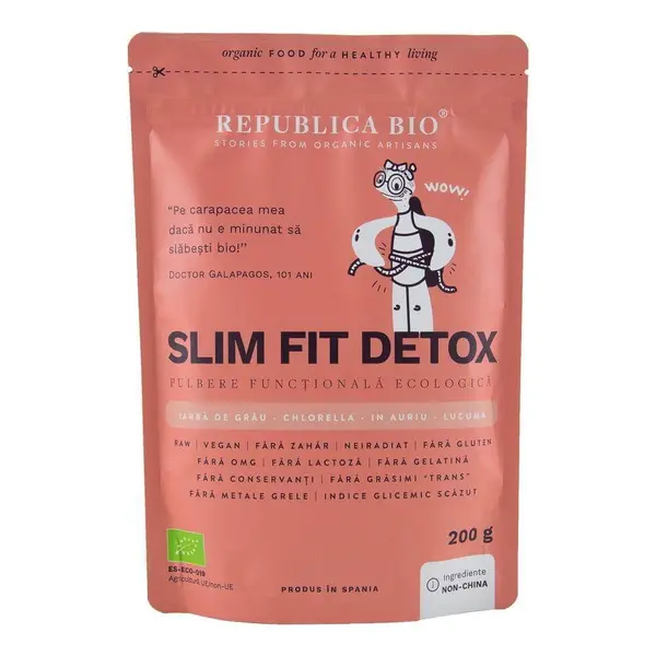 Slim fit detox, pulbere eco, 200g, Republica Bio