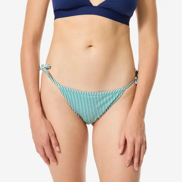 Slip de baie surf cu nod Sandy dungi Alb și verde Damă
